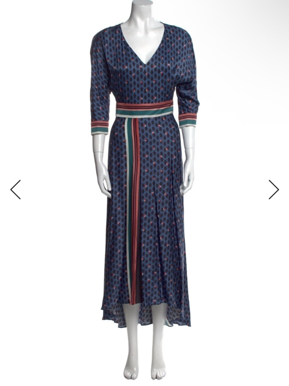 NWT MAJE Robe Longue Print Dress Sz L/3